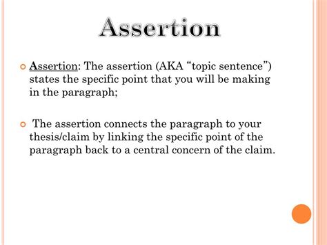 assertion definition essay