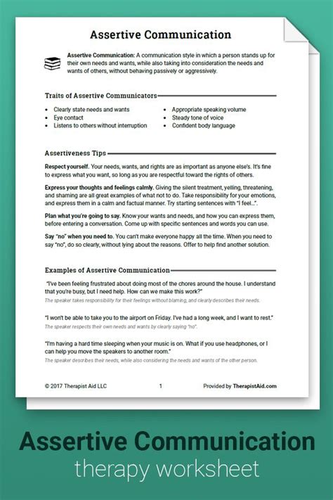 assertive communication pdf therapist aid
