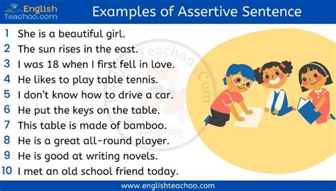 assertive sentence example for class 3