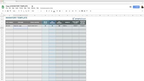 asset inventory template google sheets