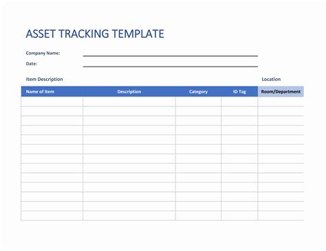 asset tracking template