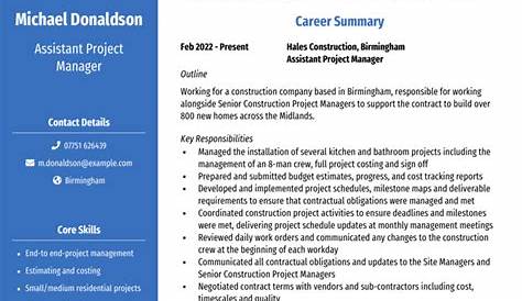 Assistant Project Manager CV - Customize Modern Resume Templates