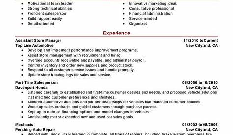 Assistant Store Manager Resume Example Retail s Elegant Retail Samples Job s Professional Writing Service