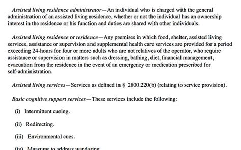 assisted living regulations pa