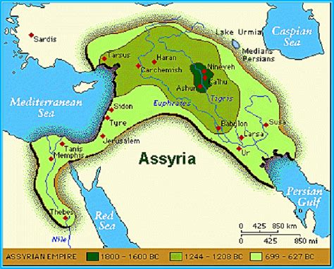 assyria on world map