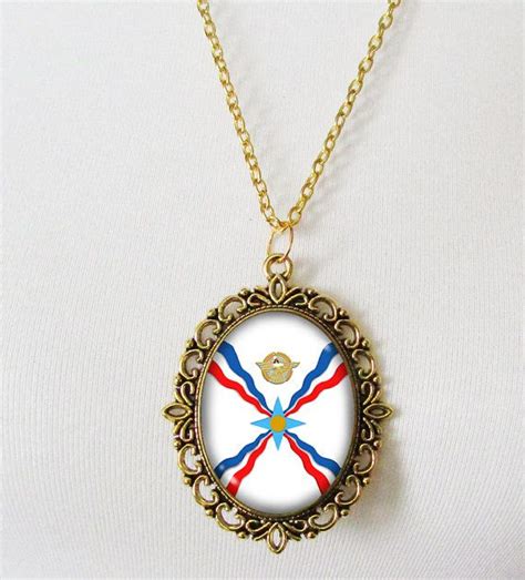 assyrian flag necklace