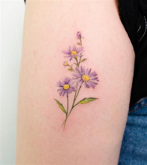 Innovative Aster Flower Tattoo Design 2023