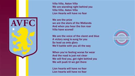 aston villa chants lyrics