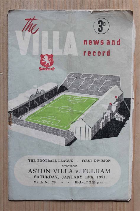 aston villa football programmes