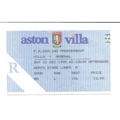 aston villa vs arsenal tickets