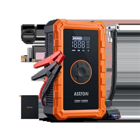 AstroAI 1750A 12V Battery Jump Starter with Air Compressor, 150PSI