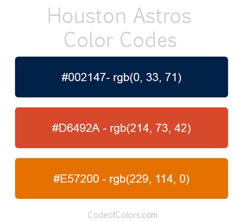 astros orange color code