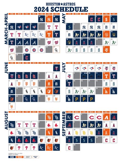 astros regular season schedule