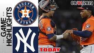 astros vs yankees highlights today