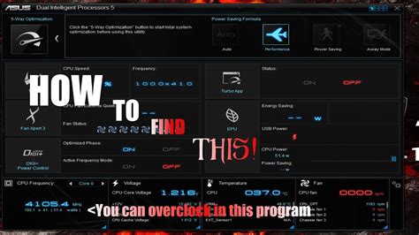 How to find Asus DUAL INTELLIGENT PROCESSORS 5 YouTube