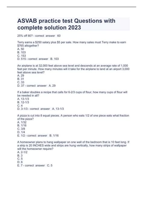 Asvab Practice Test 2023