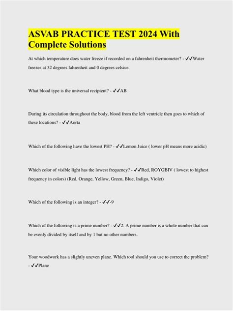 Asvab Practice Test Pdf 2024