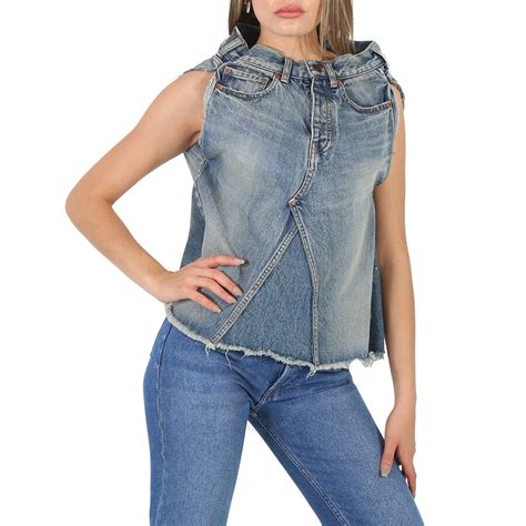 asymmetrical denim top