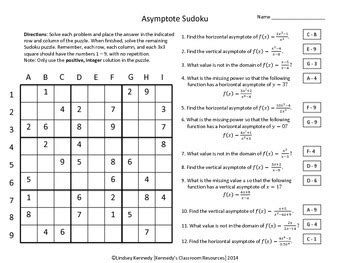 asymptote sudoku worksheet answers