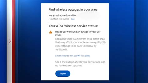 at&t internet outage by zip code