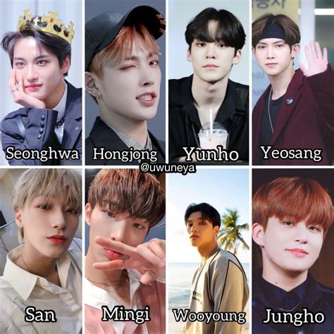 ateez members names and pictures