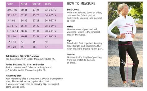 Athleta Sizing Chart