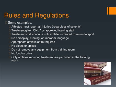 45 Athletic Training Room Rules
