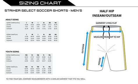 Athletic Shorts Size Chart