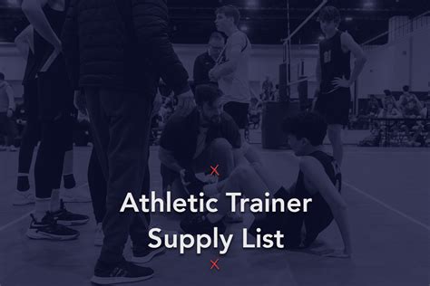 Athletic Trainer Supply List