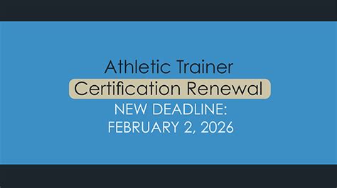 Athletic Training Certification Renewal