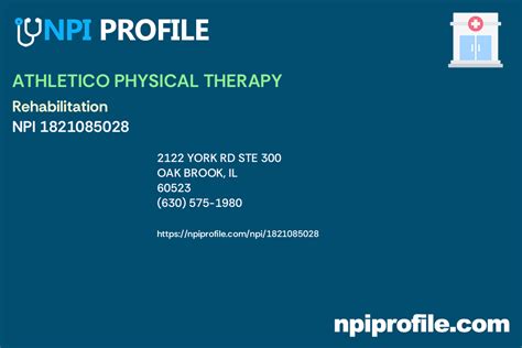 athletico physical therapy npi number