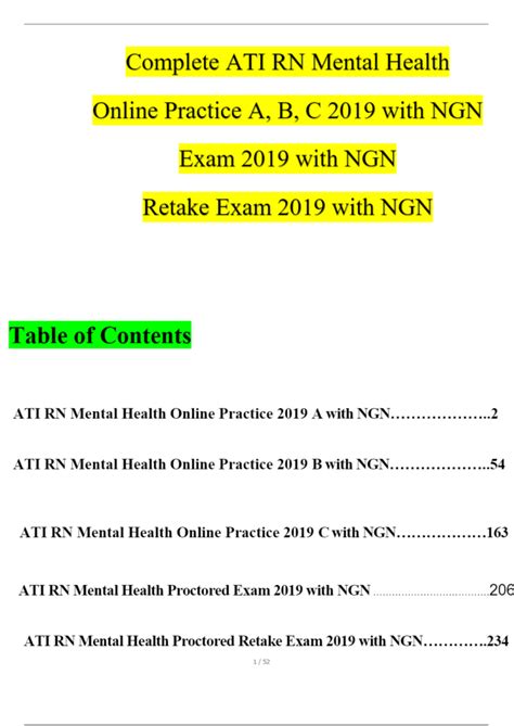 ati rn mental health online practice 2019 b