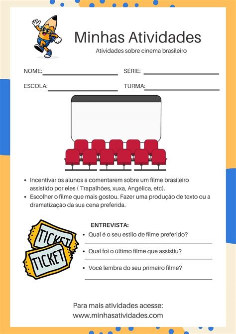 atividade sobre cinema para ensino medio