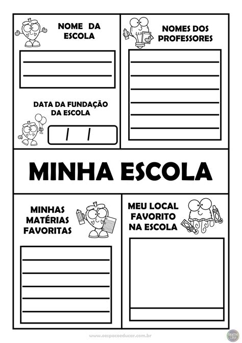 atividades sobre escola 3 ano