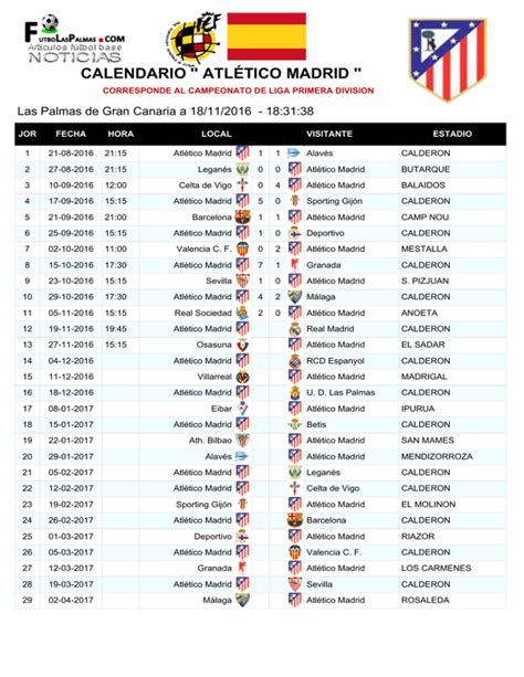 atlético de madrid partidos ligas