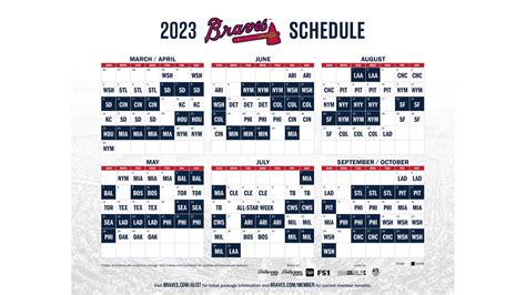 atlanta braves schedule 2023 printable