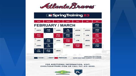 atlanta braves spring training tv schedule