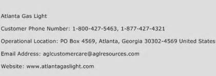 atlanta gas and light customer service number