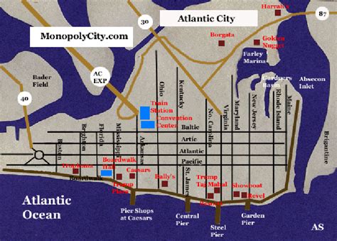 atlantic city casinos map location