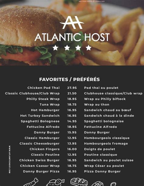 atlantic host restaurant menu