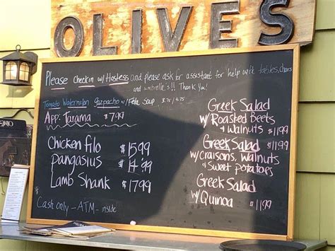 Atlantis Olives Menu