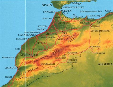 atlas mountains morocco map