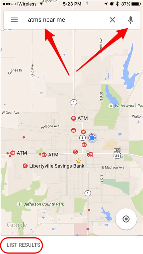 atm locations near me map