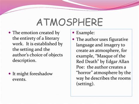 atmosphere in literature examples