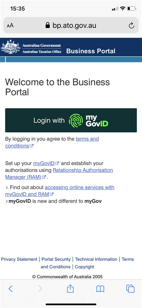 ato business portal sign in