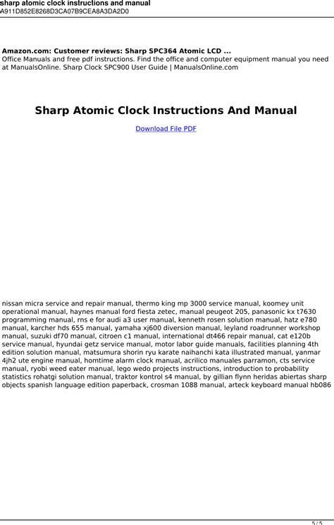 Atomic Clock Instructions