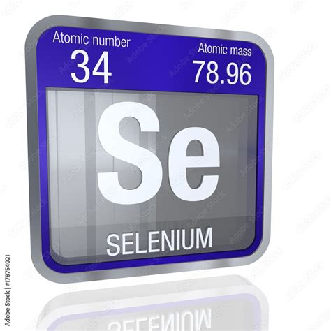 Periodic Table Symbol of Selenium Stock Vector Illustration of