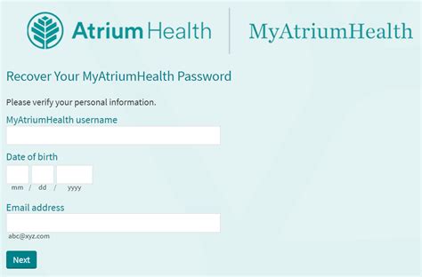 atrium health login page