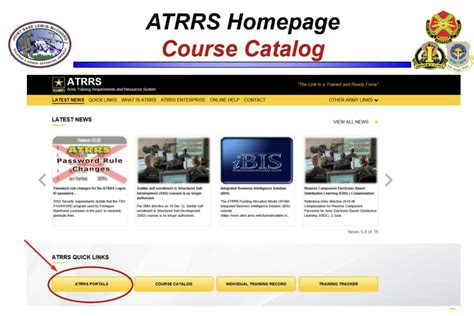 atrrs us army course catalog