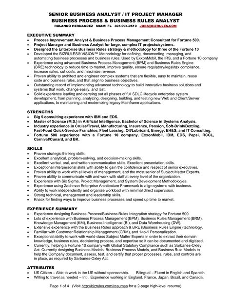 ats resume format for business analyst